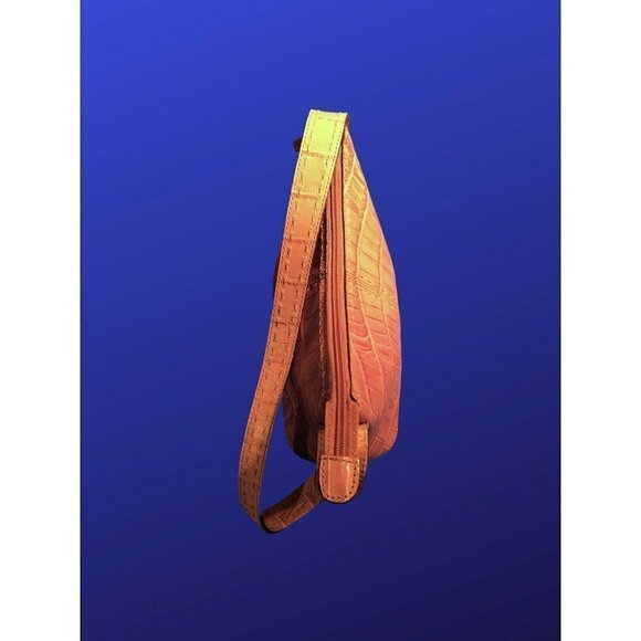 Fossil crocodile embossed leather handbag satchel shoulder bag, rose pink, NWOT - Picture 3 of 12